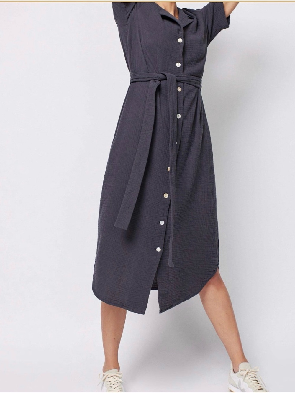 Faherty Nolita Dream Organic Cotton Gauze Button-Front Shirt Dress